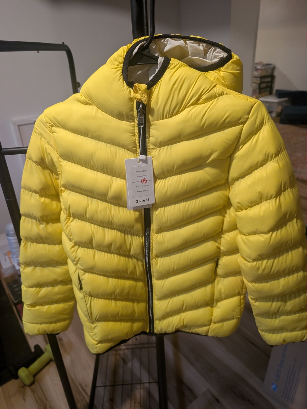Kids' Yellow Puffer Jacket with Hood
